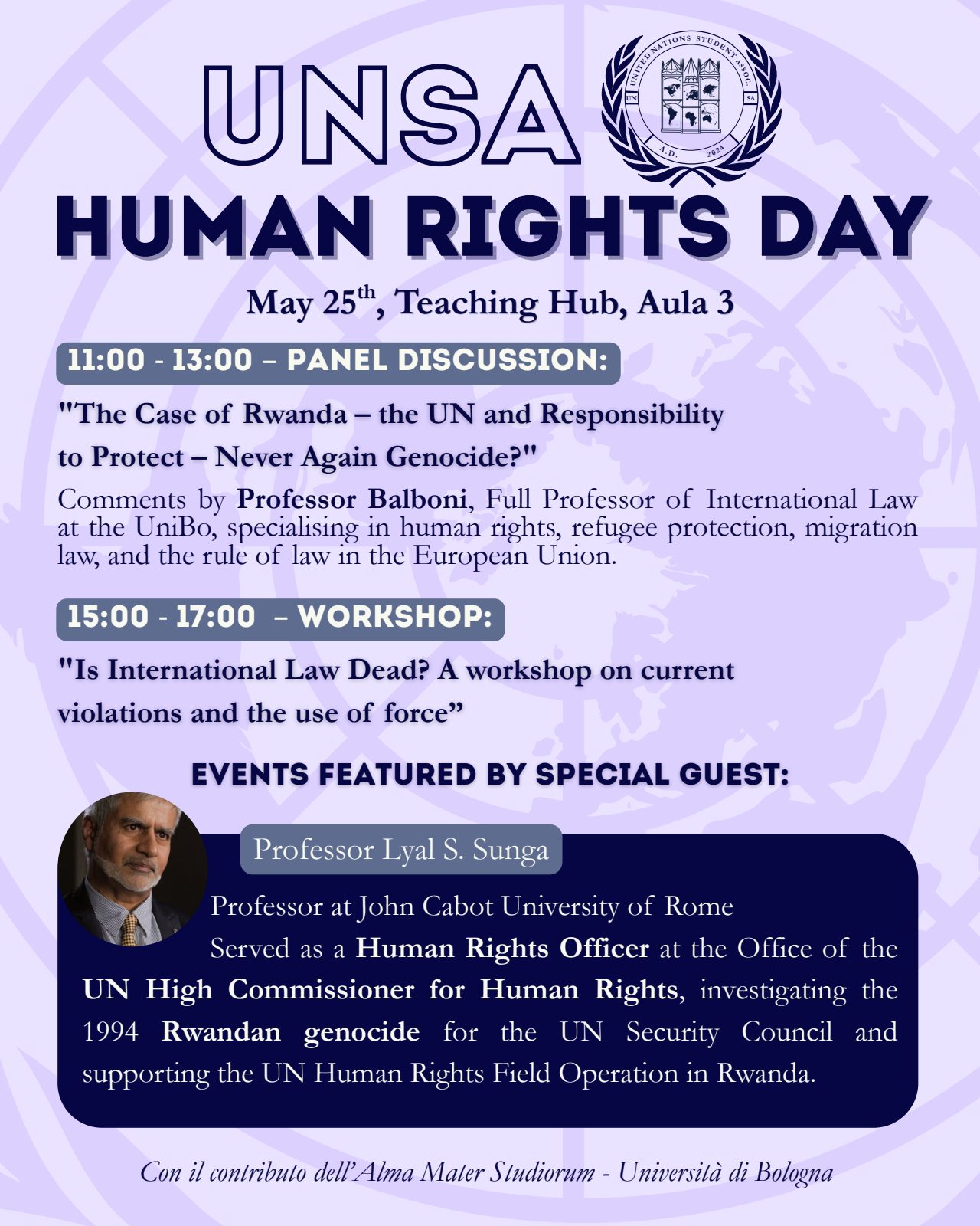Flyer of the UNSA Human Rights Day