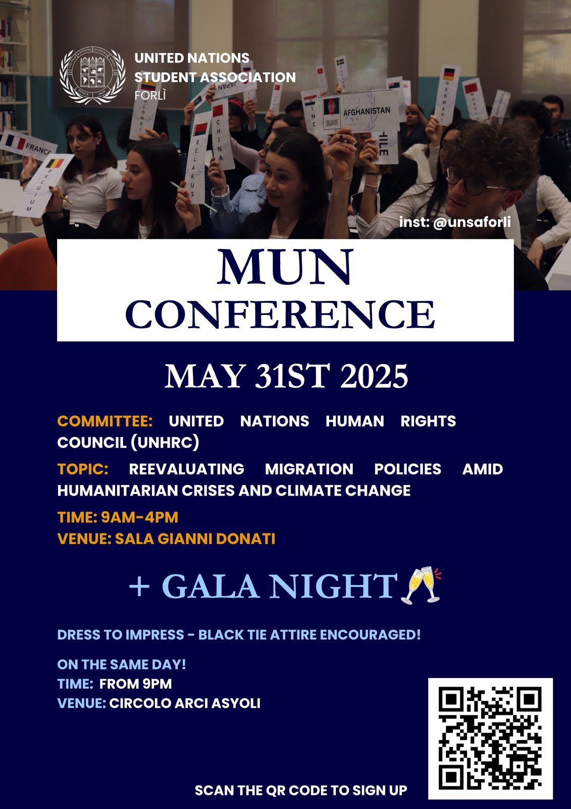 Flyer of the MUN Conference, May 2025