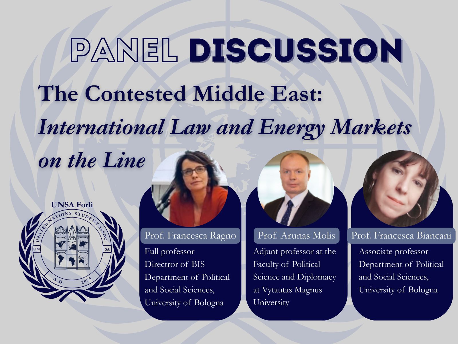 Flyer of the panel The Contested Middle East