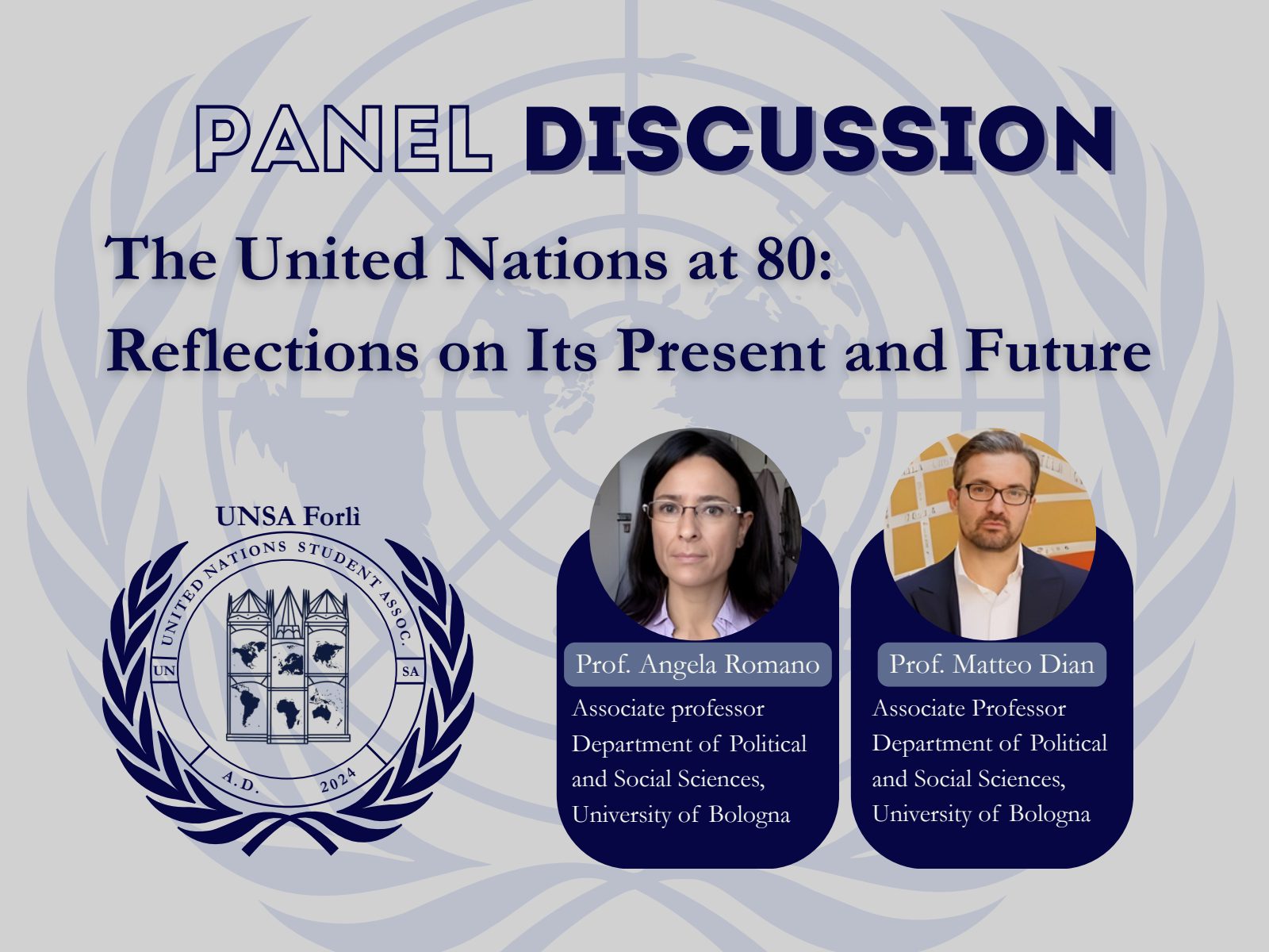Flyer of the panel The United Nations at 80