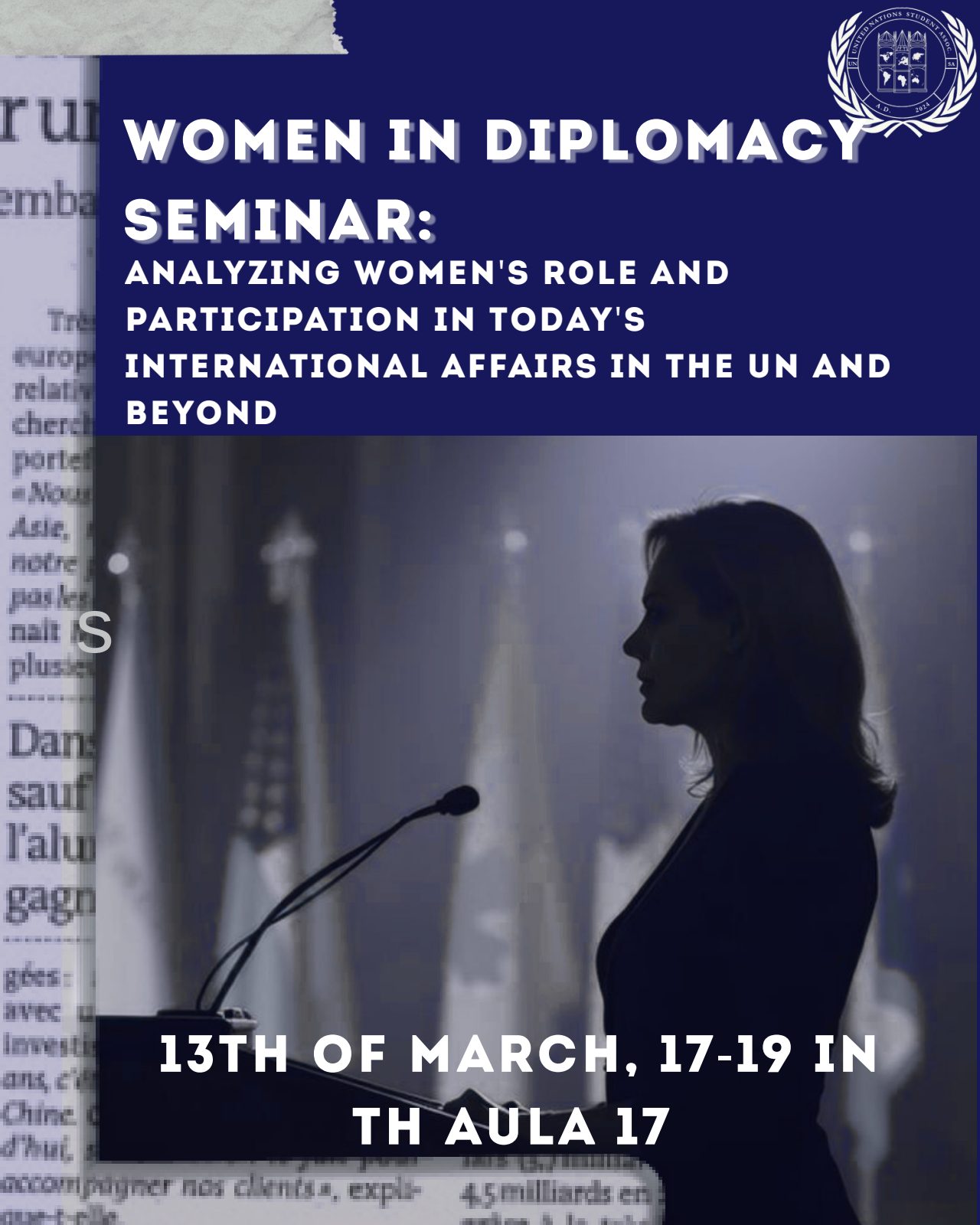 Flyer of the Women in Diplomacy seminar